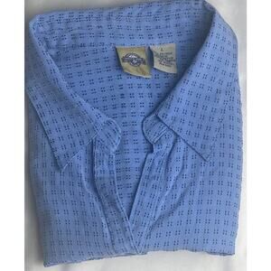 Shaver Lake Authentic Casual Women’s Collar Sleeveless Snaps Blue Top Size Large